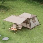 Намет з навісом Naturehike Village CNK2300ZP021, коричневий великий - Зображення 3