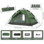 Намет чотиримісний автоматичний Naturehike NH21ZP008, темно-зелений - Зображення 6