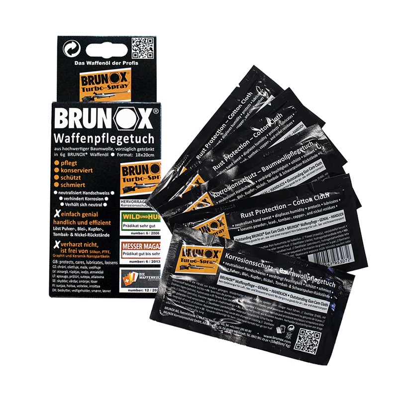 26286 Промаслені серветки для очищення і змащення зброї Brunox Gun Care 5шт - Зображення 1