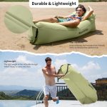 Матрац, ламзак надувний Naturehike NH20FCD06, 180х70х52 см, оливковий, має чохол-рюкзак - Зображення 5